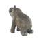 10.5" Dark Gray & Brown Handmade Distressed Paper Mache Elephant Sculpture